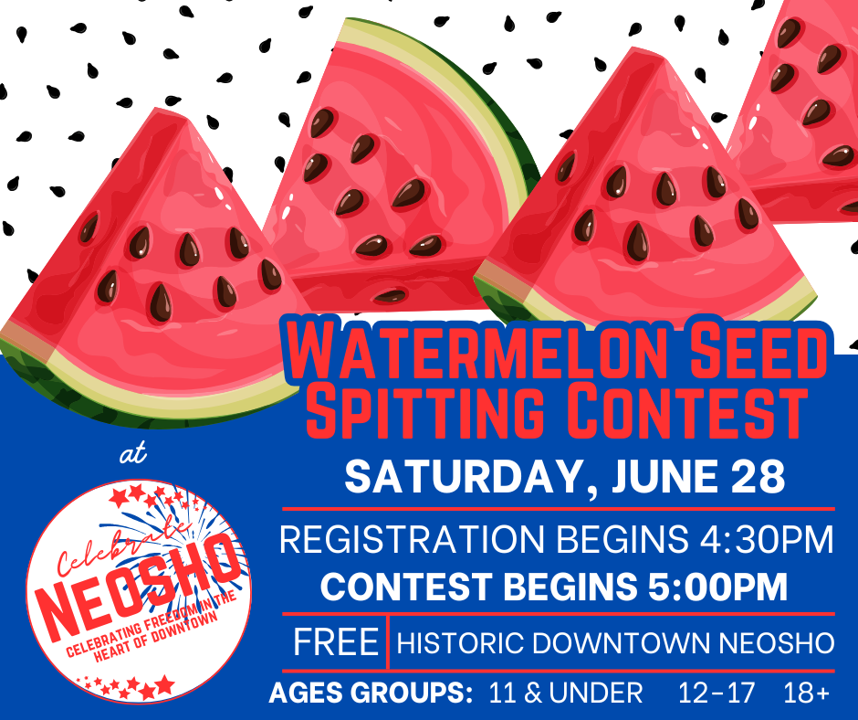 2025 Celebrate Neosho Graphics Watermelon Seed Spitting Contest