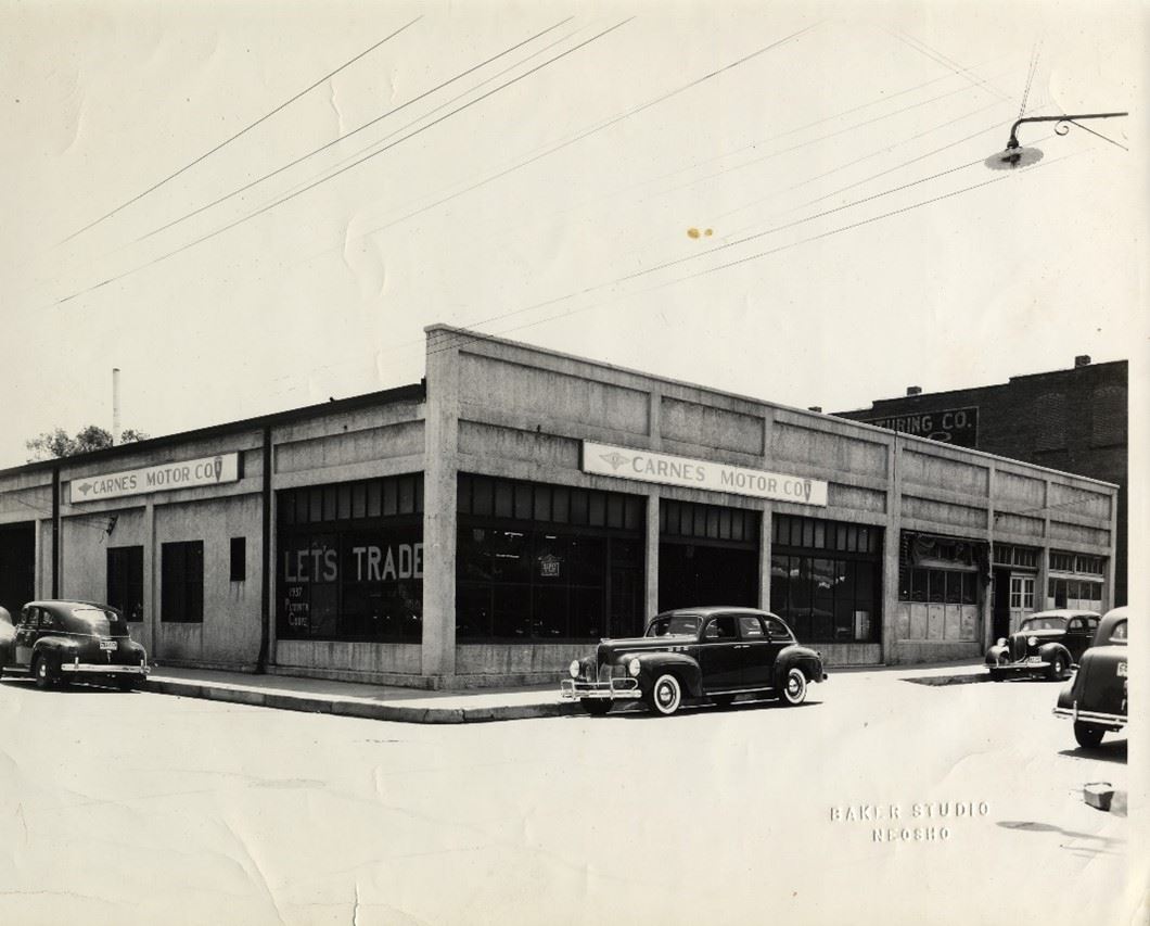 Carnes Wagon Factory/Motor Company corner of building